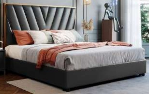 GS8838 Grey Leather Bed