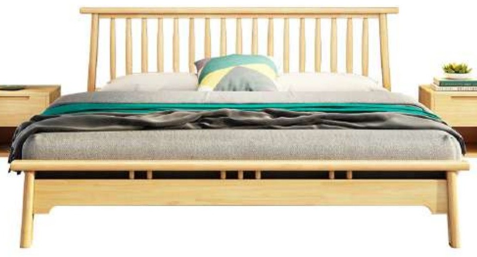 LY208 Wood & Fabric Bed