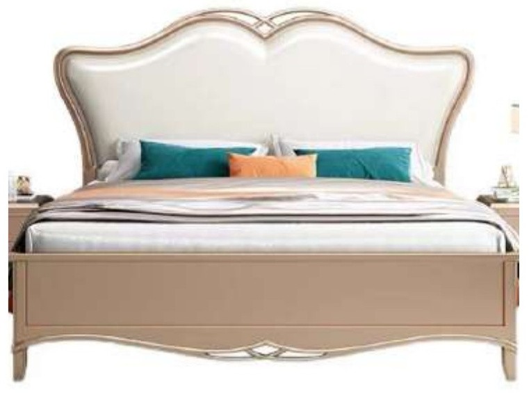 LY801 Wood & Leather Bed